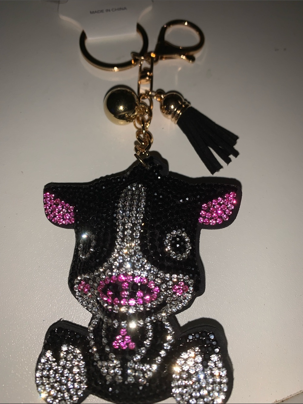 Cow purse/bag charm Keychain w/tassel